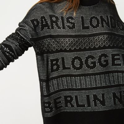 Petite black knit blogger jumper